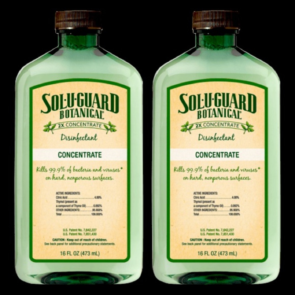2-PK Sol-U-Guard Botanicals Disinfectant WITH mixing spray bottle (CONCENTRATE)